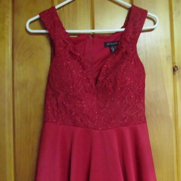 sz S Red Dress Holiday Dresses Beaded Dresses Skater Dress with Tulle Christmas - Picture 3 of 7